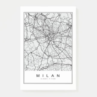 Bloco De Notas Ilustração do Mapa de Milão