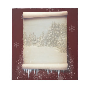 Bloco De Notas Ilustração do pergaminho de inverno