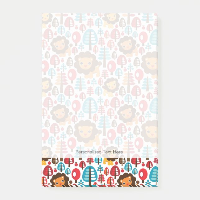 Bloco De Notas ilustração fofa de leões (Frente)