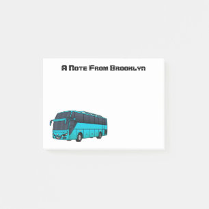 Bloco De Notas Ilustração moderna do desenho animado do ônibus