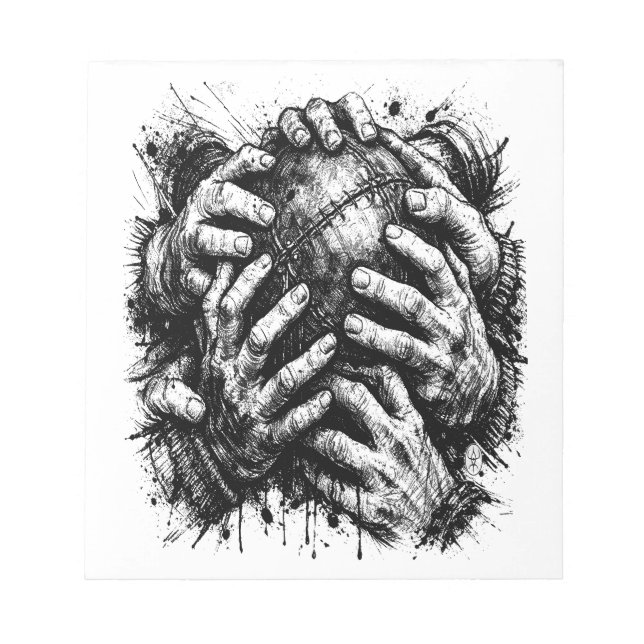 Bloco De Notas Ilustração Orkney Dark Art Ink – Mãos que Agarram (Frente)