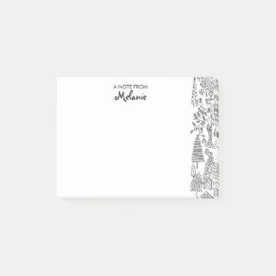 Bloco De Notas Ilustração Personalizada de Árvores Preto e Branco