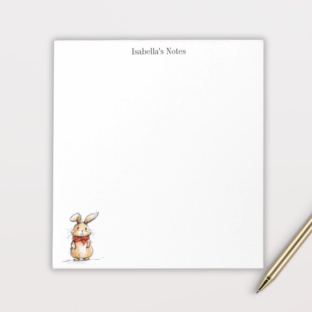 Bloco De Notas Ilustração Personalizada de Coelho Fofo (Criador carregado)