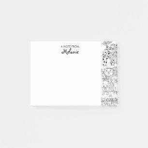 Bloco De Notas Ilustração Personalizada de Gatos Preto e Branco