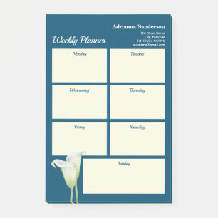 Bloco De Notas Ilustração Semanal do White Calla Lily