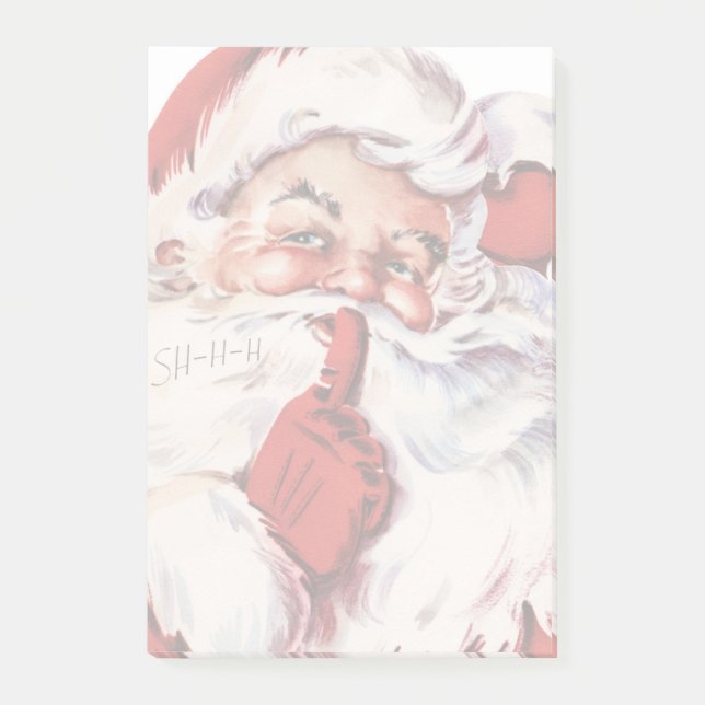 Bloco De Notas Ilustração Vintage Papai Noel (Frente)