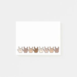 Bloco De Notas ILY Mãos Posto-Ti Nota