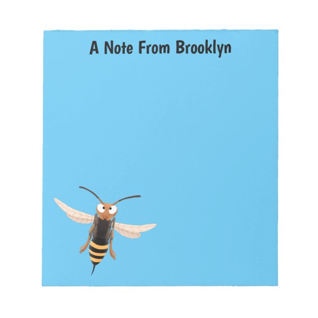 Bloco De Notas Imagem de desenho animado com zangão (Frente)