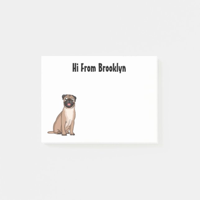 Bloco De Notas Imagem de desenho animado de cachorro feliz e engr (Frente)