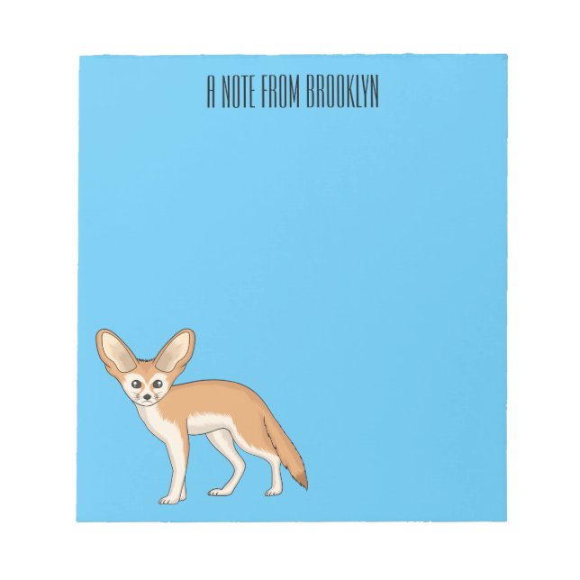Bloco De Notas Imagem de desenho animado de fennec fox (Frente)