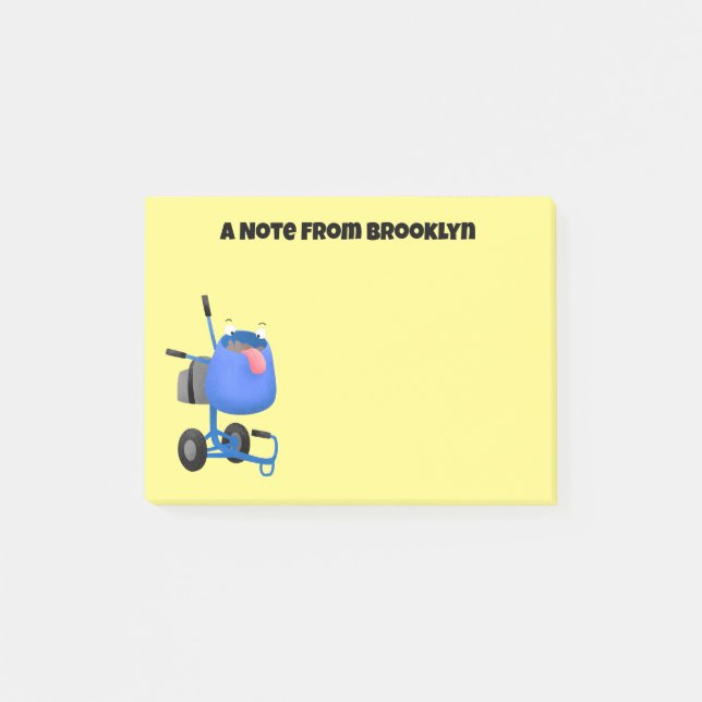 Bloco De Notas Imagem de desenho animado de misturador azul engra (Frente)