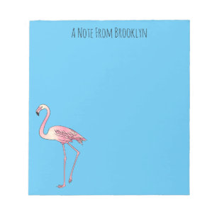 Bloco De Notas Imagem de desenho animado de pássaro Flamingo