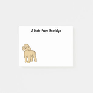 Bloco De Notas Imagem de desenho animado de poodle marrom feliz
