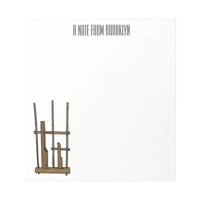 Bloco De Notas Imagem de desenhos angklung (Frente)