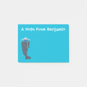 Bloco De Notas Imagem de desenhos animados de baleias-brancas e e