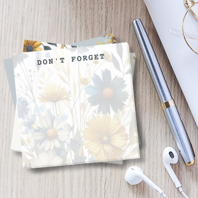 Bloco De Notas Imagem de Fundo de Flores em Aquarela Personalizáv (Criador carregado)