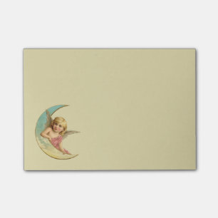 Bloco De Notas Imagem do vintage - anjo que senta-se em uma lua