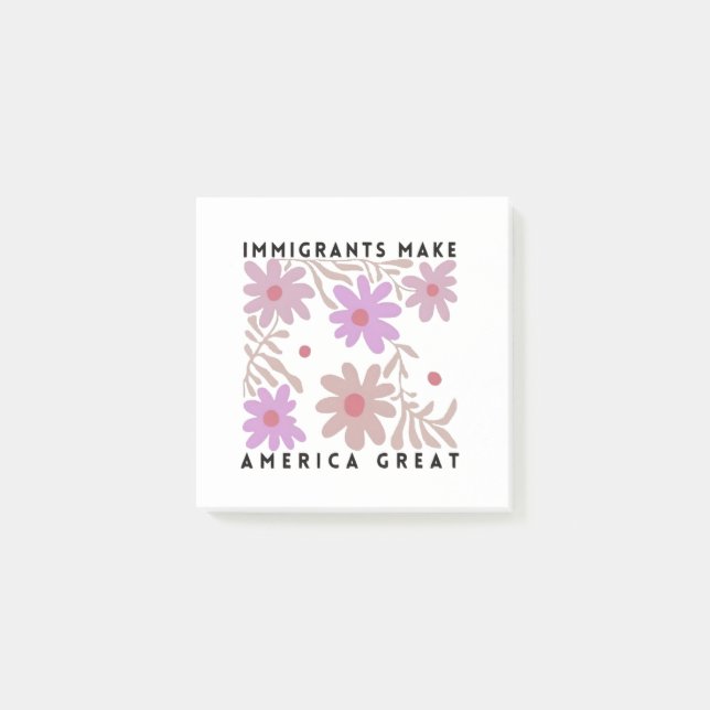 Bloco De Notas Imigrantes fazem dos Estados Unidos Excelente Flor (Frente)