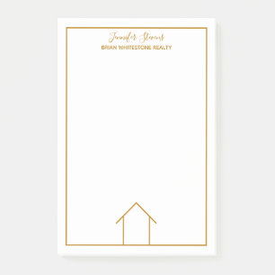 Bloco De Notas Imobiliário Simples Chic Dourado Realtor Personal