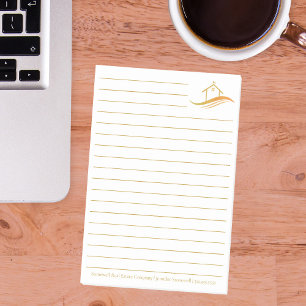 Bloco De Notas Imobilizador Dourado da Empresa Imobiliária Person