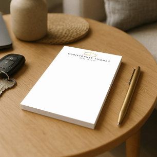 Bloco De Notas Imóveis modernos Logotipo Dourado Imóveis, Realtor
