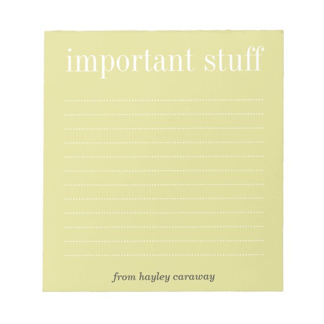 Bloco De Notas Importante material embutido para memo (Frente)