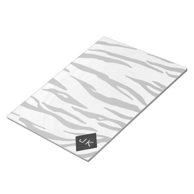 Bloco De Notas Impressão branco e preto monograma (Inclinado)