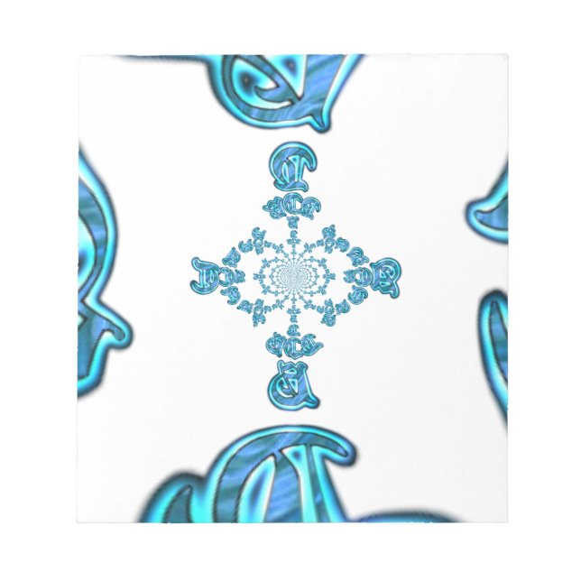 Bloco De Notas Impressão de Grafite de Teal Cyan Action (Frente)