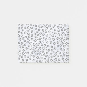 Bloco De Notas Impressão de Leopardo Branco
