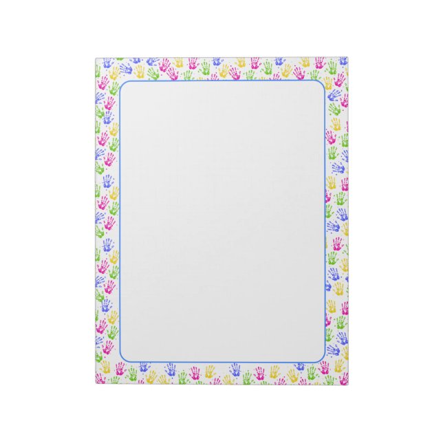 Bloco De Notas Impressão de Mão Colorida para Crianças (Invertido)