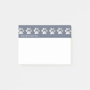 Bloco De Notas Impressão De Prata E De Pata Azul