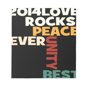 Bloco De Notas impressão do Love Rocks Peace Art de 2014