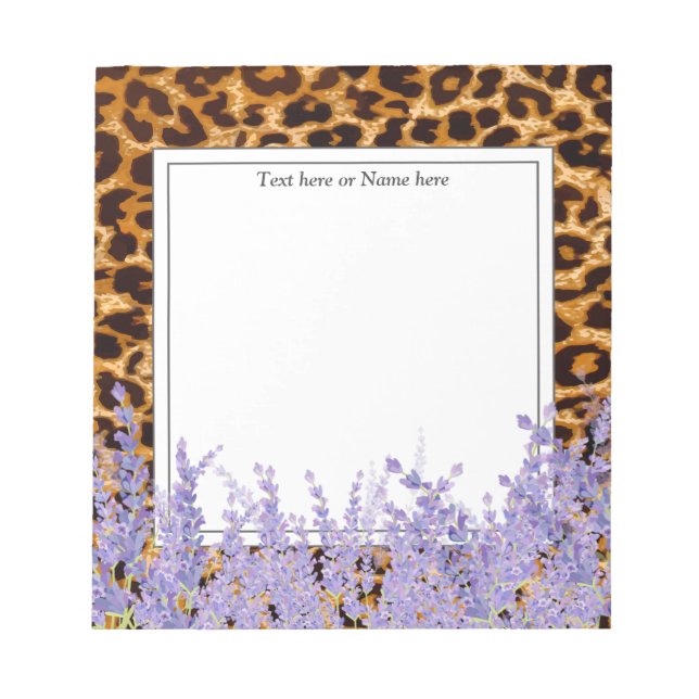 Bloco De Notas impressão leopardo, chita, moda, floral, doce, (Frente)