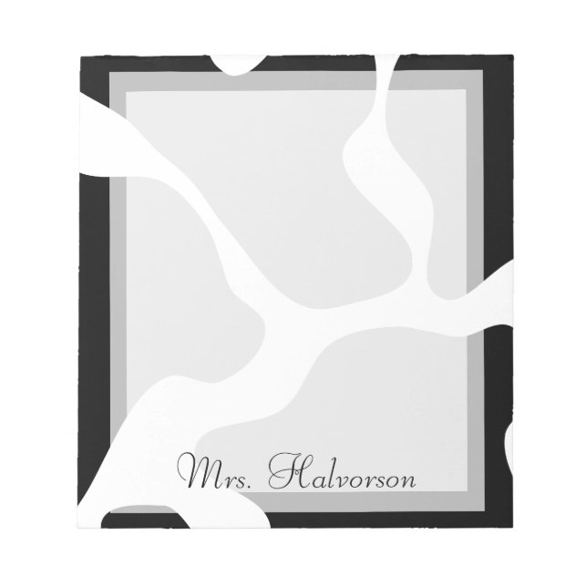 Bloco de notas Impressão preto e branco do profess (Frente)