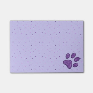 Bloco De Notas impressão sparkling da pata do gato - roxo