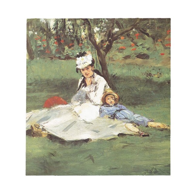 Bloco De Notas Impressionista Manet Pintura da Família Francesa (Frente)