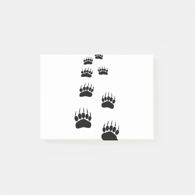 Bloco De Notas Impressões de pata de urso (Frente)
