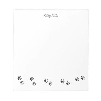 Bloco de Notas Impressões de Pata Kitty Kitty