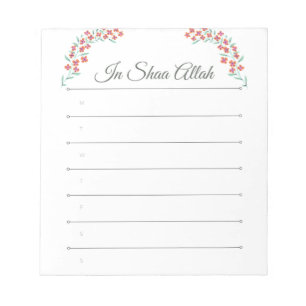 Bloco De Notas In shaa Allah Islamic notepad