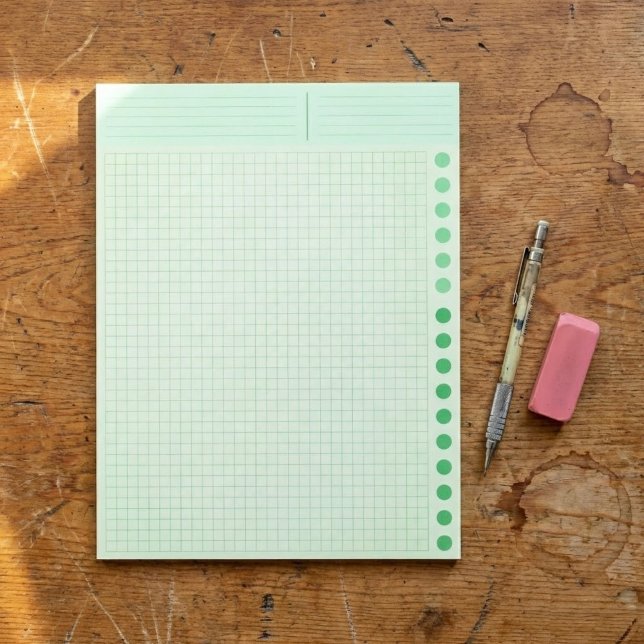 Bloco De Notas (Inch Ruled Squared) Green Blank Grid Graph Paper (promotional green Engineering Graph Pad ruled Company math)