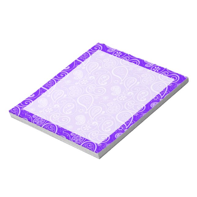 Bloco De Notas Indigo, Purple Paisley; Floral (Invertido)