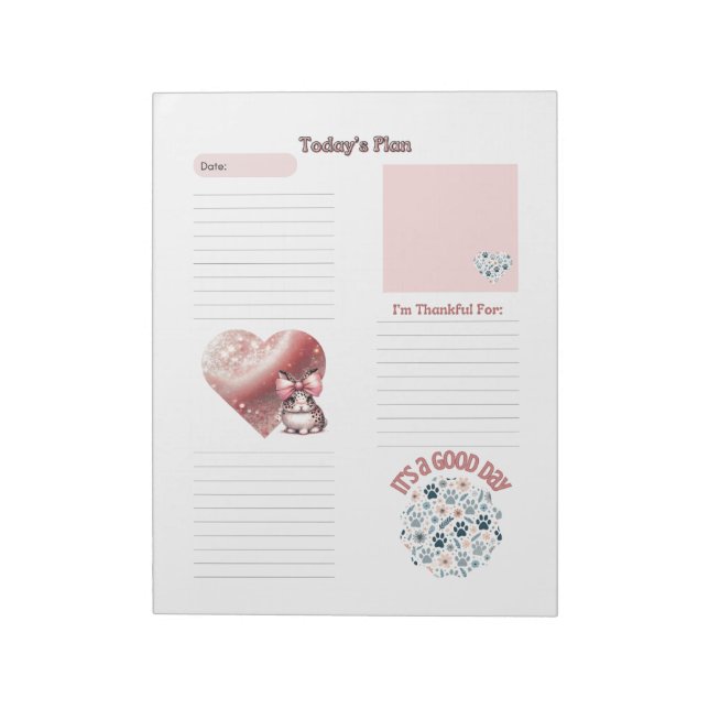 Bloco de Notas Infantil Coelho Rosa Impressões das (Invertido)