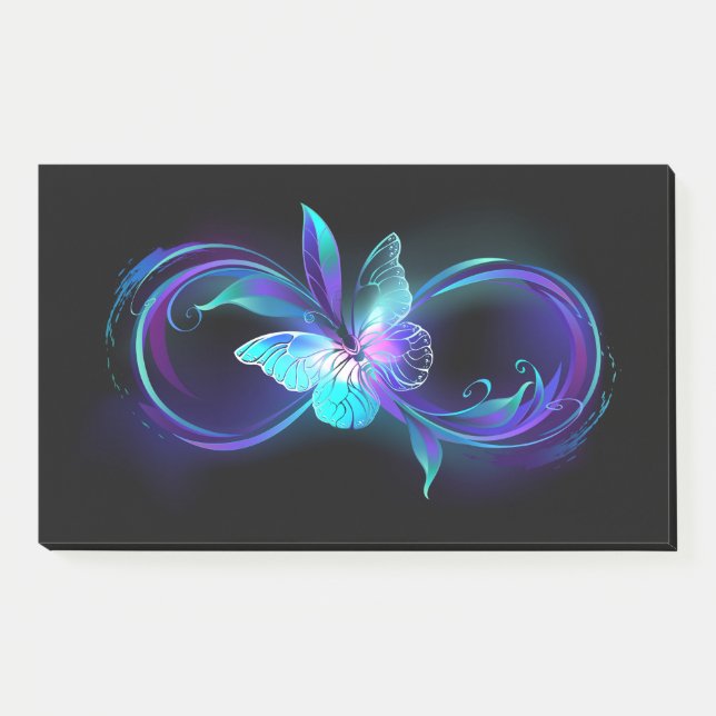 Bloco De Notas Infinidade brilhante com borboleta mágica (Frente)