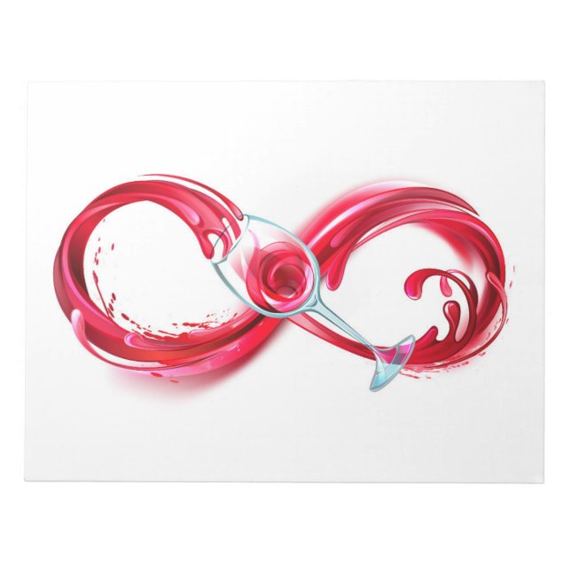 Bloco De Notas Infinidade com vinho tinto (Frente)