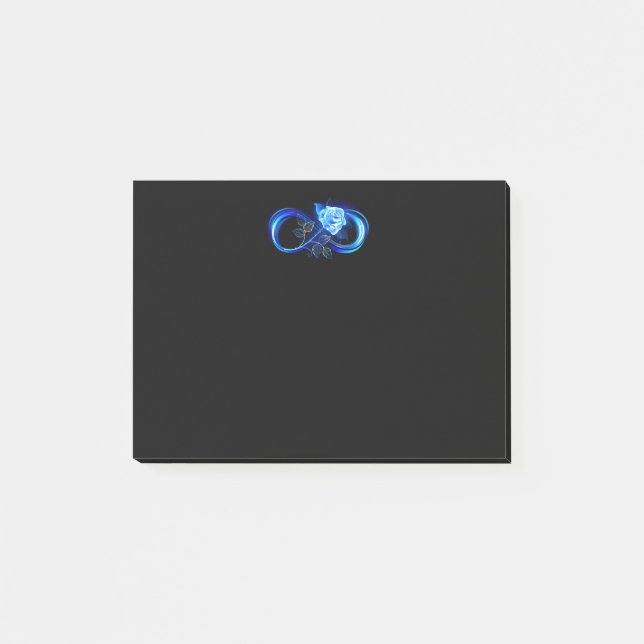 Bloco De Notas Infinito brilhante com rosa azul (Frente)