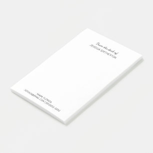 Bloco De Notas Informações de Contato Personalizadas da Mesa