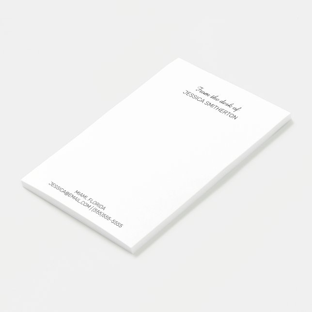 Bloco De Notas Informações de contato personalizadas modernas a p (Inclinado)