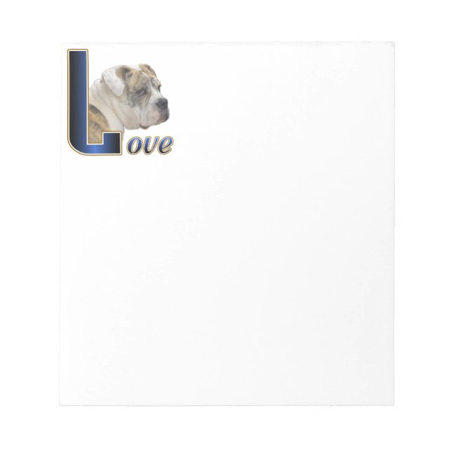 Bloco De Notas Inglês Buldog Love (Frente)