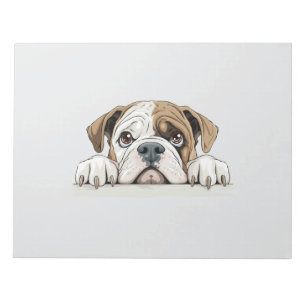 Bloco De Notas Inglês Buldogue Peeking Bonito E Engraçado Animal
