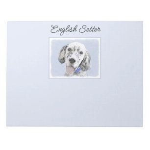 Bloco De Notas Inglês Setter Blue Belton pintando arte canina